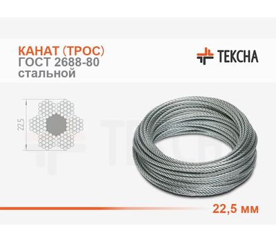 Канат (трос) стальной 22,5 мм ГОСТ 2688-80 смазка (А1)